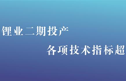 雅安鋰業(yè)二期投產 各項技術指標超預期